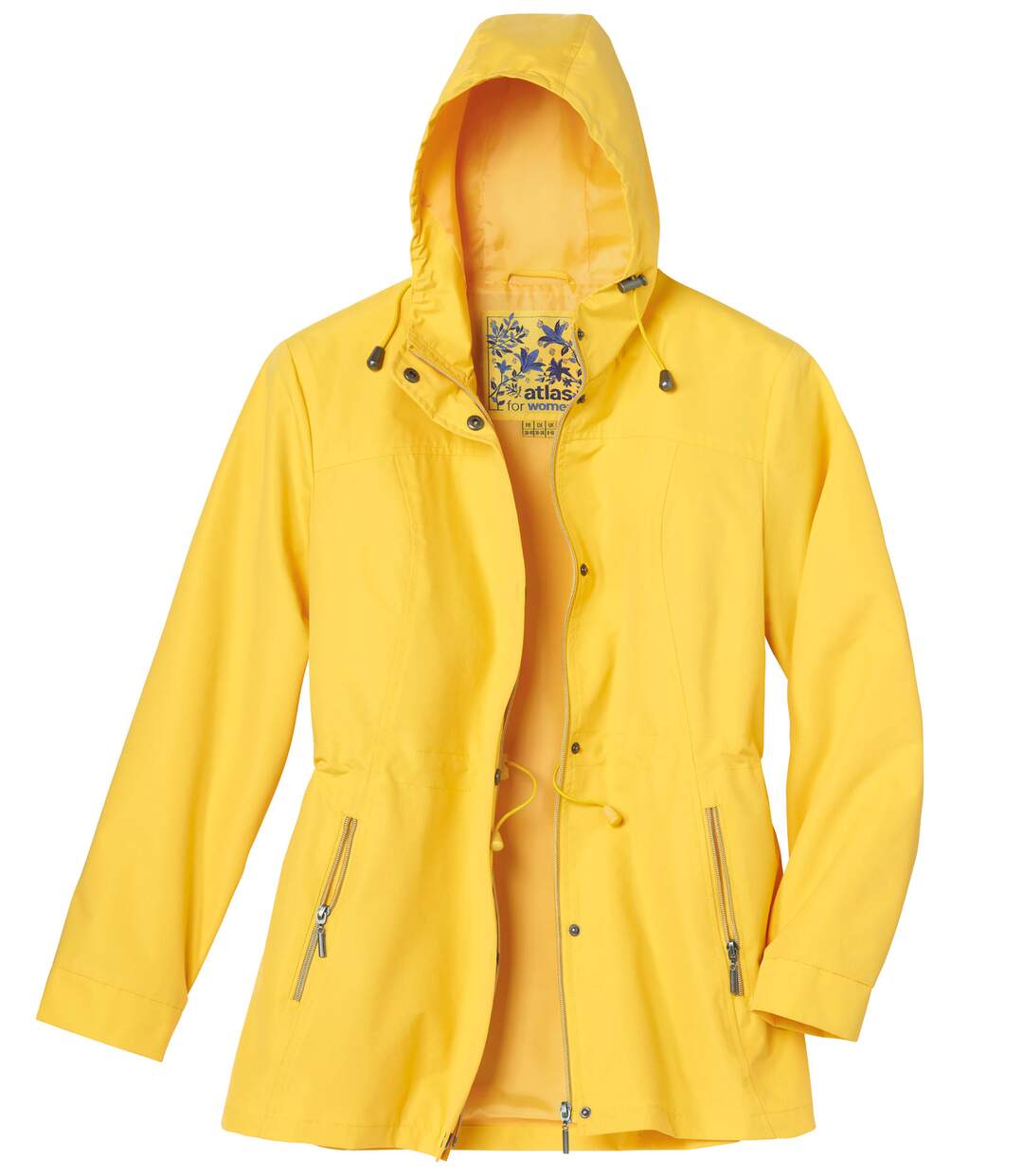 Parka Coupe-Vent à Capuche Jaune-6