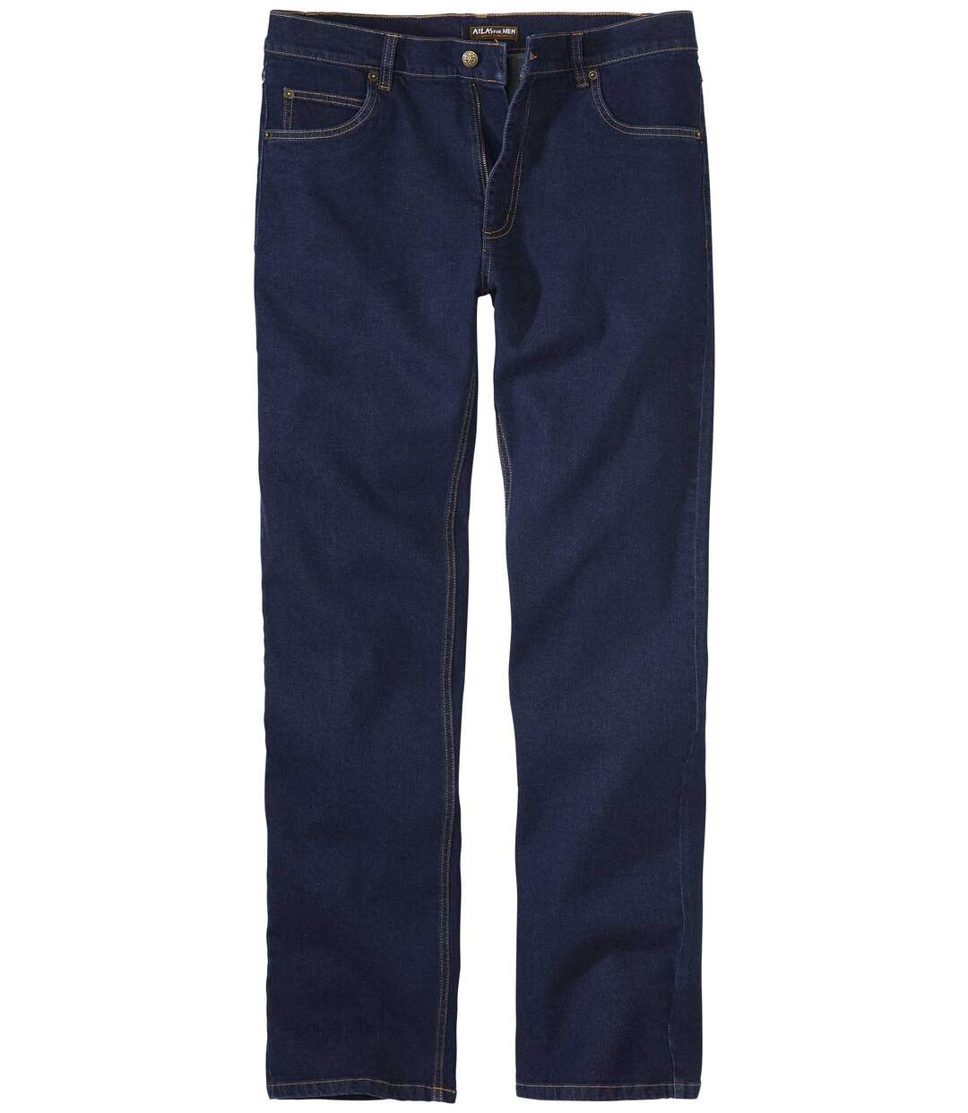 Men's Dark Blue Stretch Jeans - Regular Fit Atlas For Men