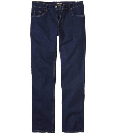 Men's Dark Blue Stretch Jeans - Regular Fit