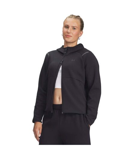 Womens/ladies Unstoppable Two Tone Sweat Jacket Black Under Armour