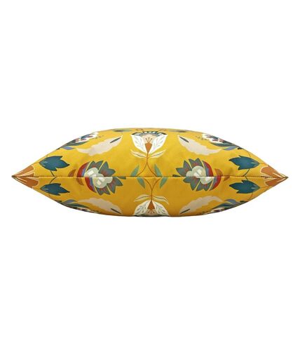 Furn Folk Floral Outdoor Cushion Cover (Ochre Yellow) (One Size)