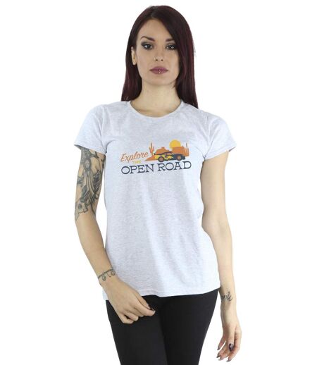 Disney - T-shirt CARS EXPLORE THE OPEN ROAD - Femme (Gris chiné) - UTBI13990