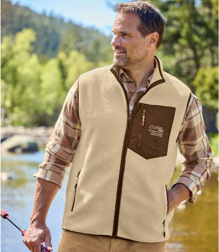 Mouwloos vest met sherpavoering