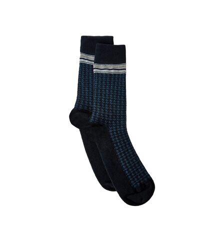 Mens houndstooth jacquard socks navy Burton