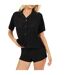 Womens/ladies Collared Loungewear Set Black Brave Soul-2