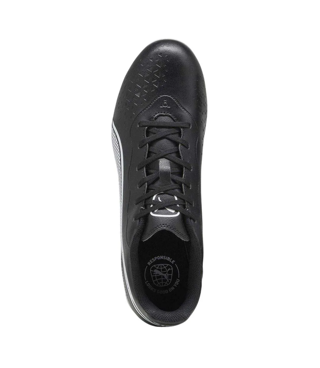 Mens King Match Synthetic Leather Firm Ground Football Boots Black White Puma-3