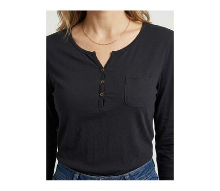 Tee-shirt noir MAYFLOWER NABAB4 à manches longues : l'essentiel chic en pur coton