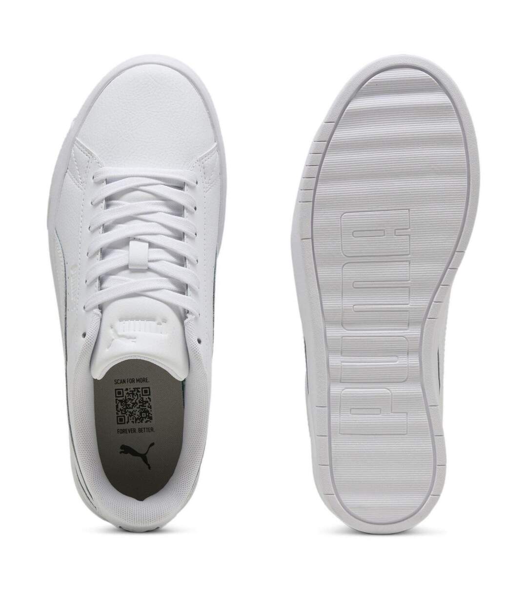 Womens/ladies Jada Platform Trainers Triple White Puma-3