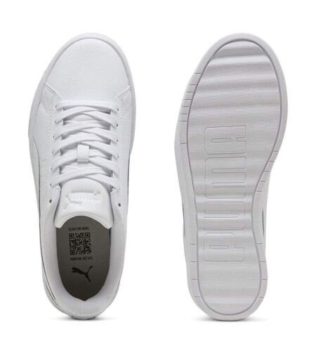Womens/ladies Jada Platform Trainers Triple White Puma