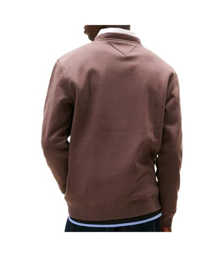 Sweat marron homme tommy hilfiger linear crew