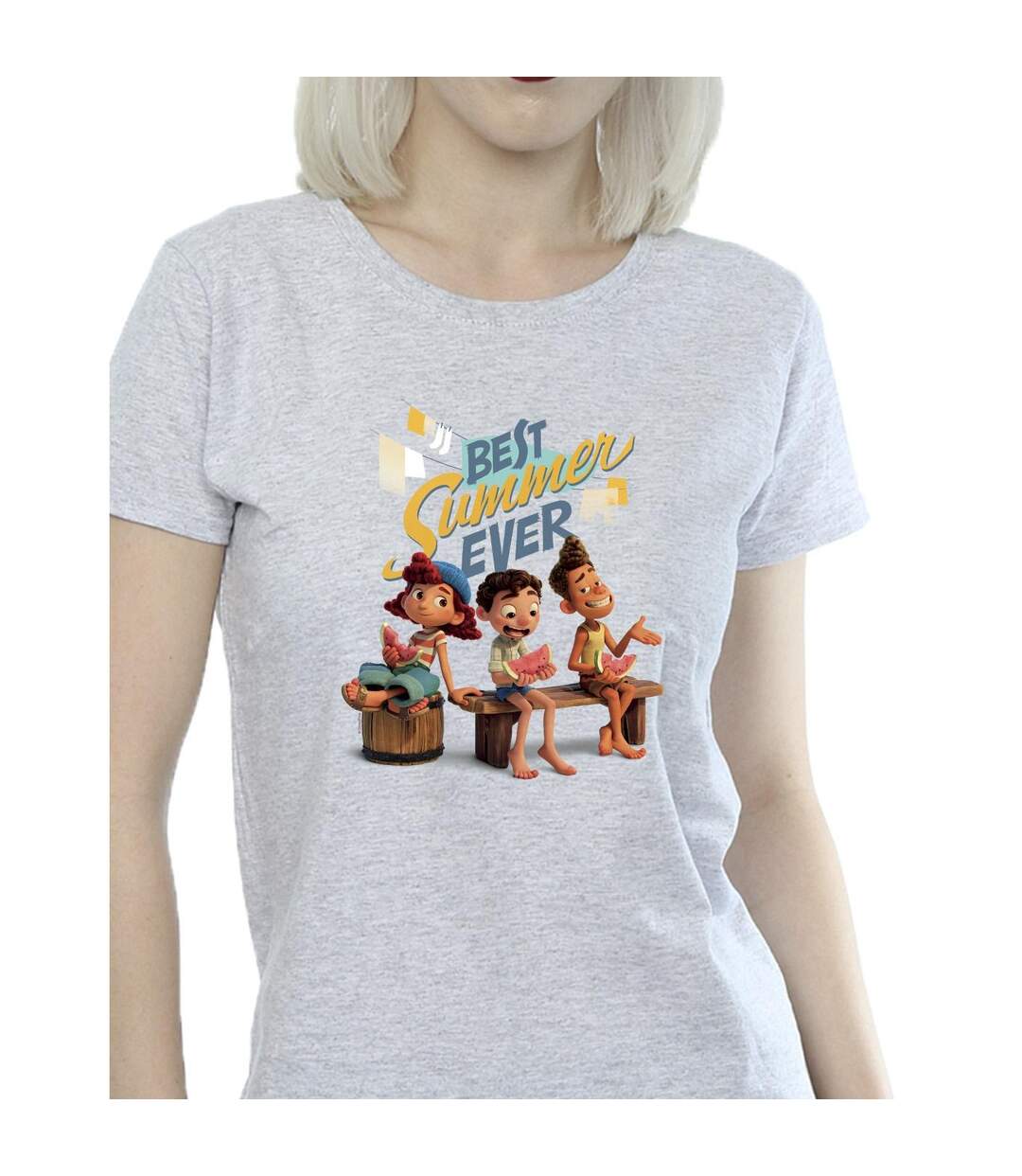 Disney T-shirt en coton Luca Best Summer Ever Womens/Ladies (Gris sportif) - UTBI26235-3