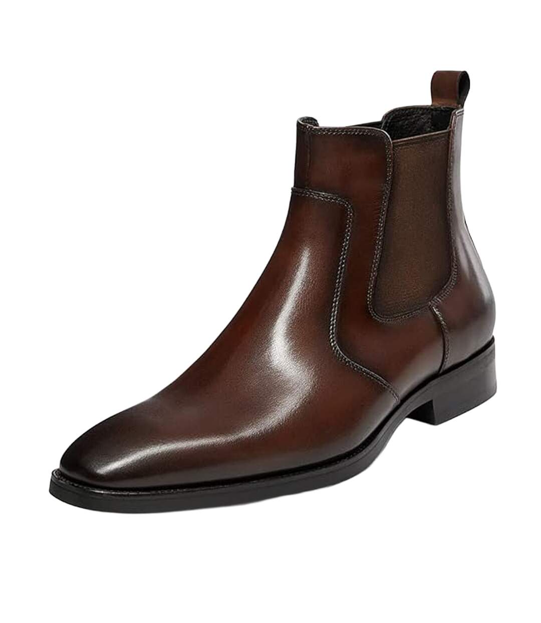 Mens Full Grain Leather Ankle Boots Dark Brown Mascot-3