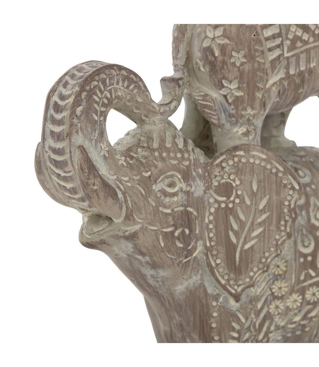 Statuette Éléphant en Résine Abou 31cm Marron-2