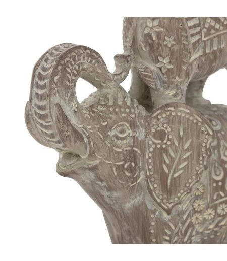 Statuette Éléphant en Résine Abou 31cm Marron