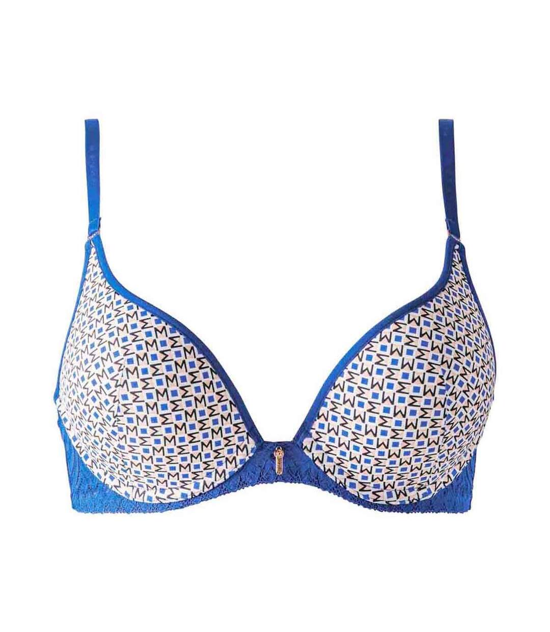 Soutien-gorge ampliforme coque moulée bleu Kim-1