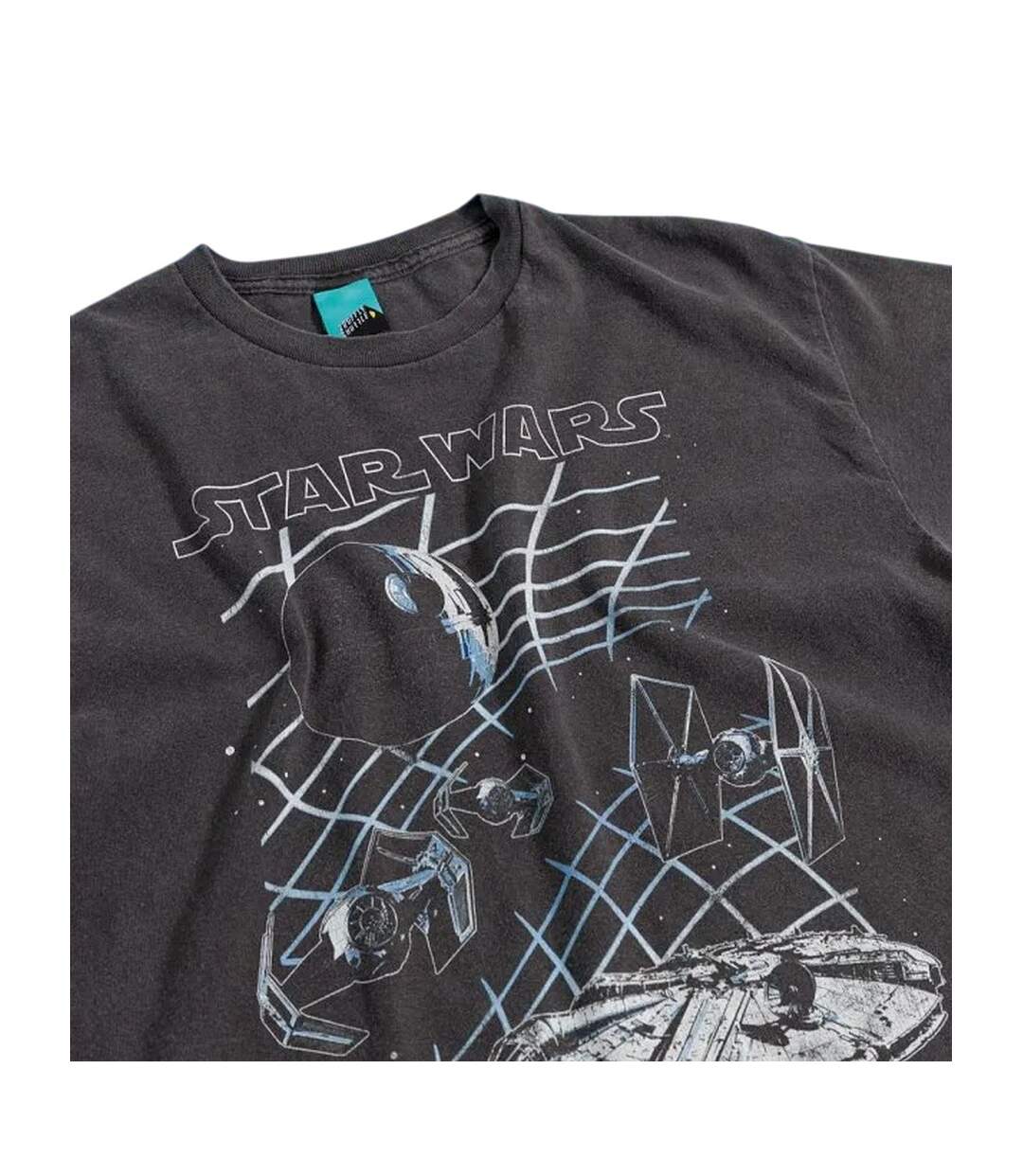 T-shirt Motif/style Quadrillage Galaxy Adulte Charbon Star Wars-3
