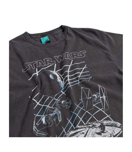 T-shirt Motif/style Quadrillage Galaxy Adulte Charbon Star Wars