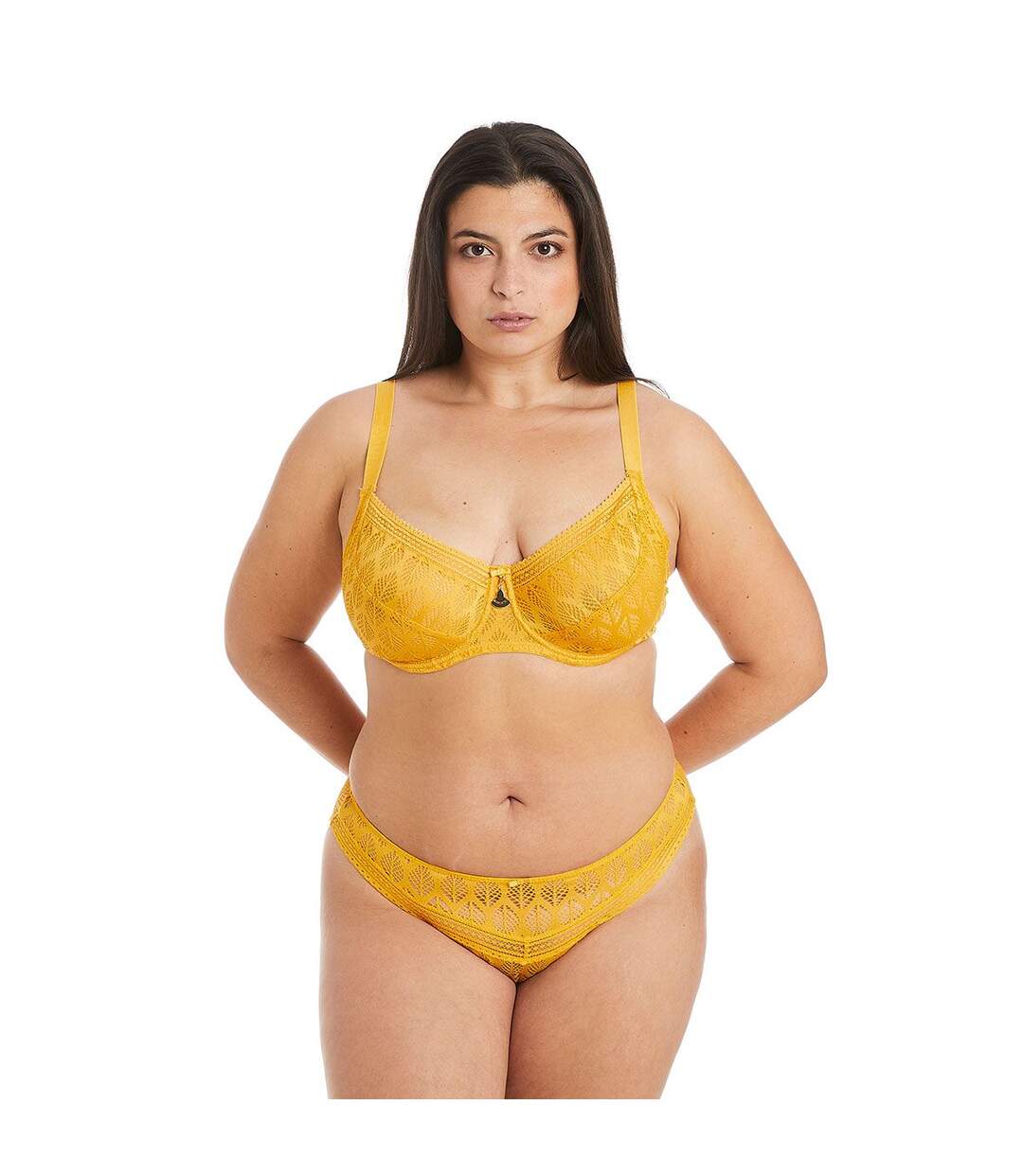 Soutien-gorge à armatures grand maintien jaune Ruche