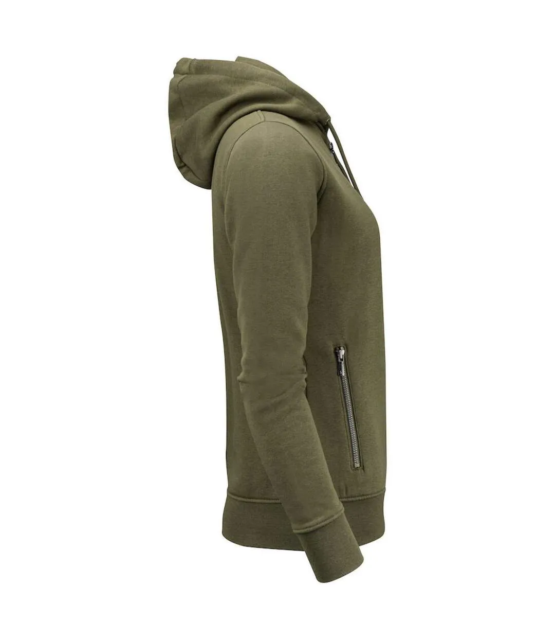Womens/ladies Westwood Full Zip Hoodie Moss Green James Harvest-4