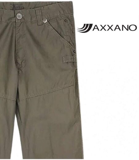 AXXANO AE1150K — Pantalon droit kaki : confort naturel et coupe classique