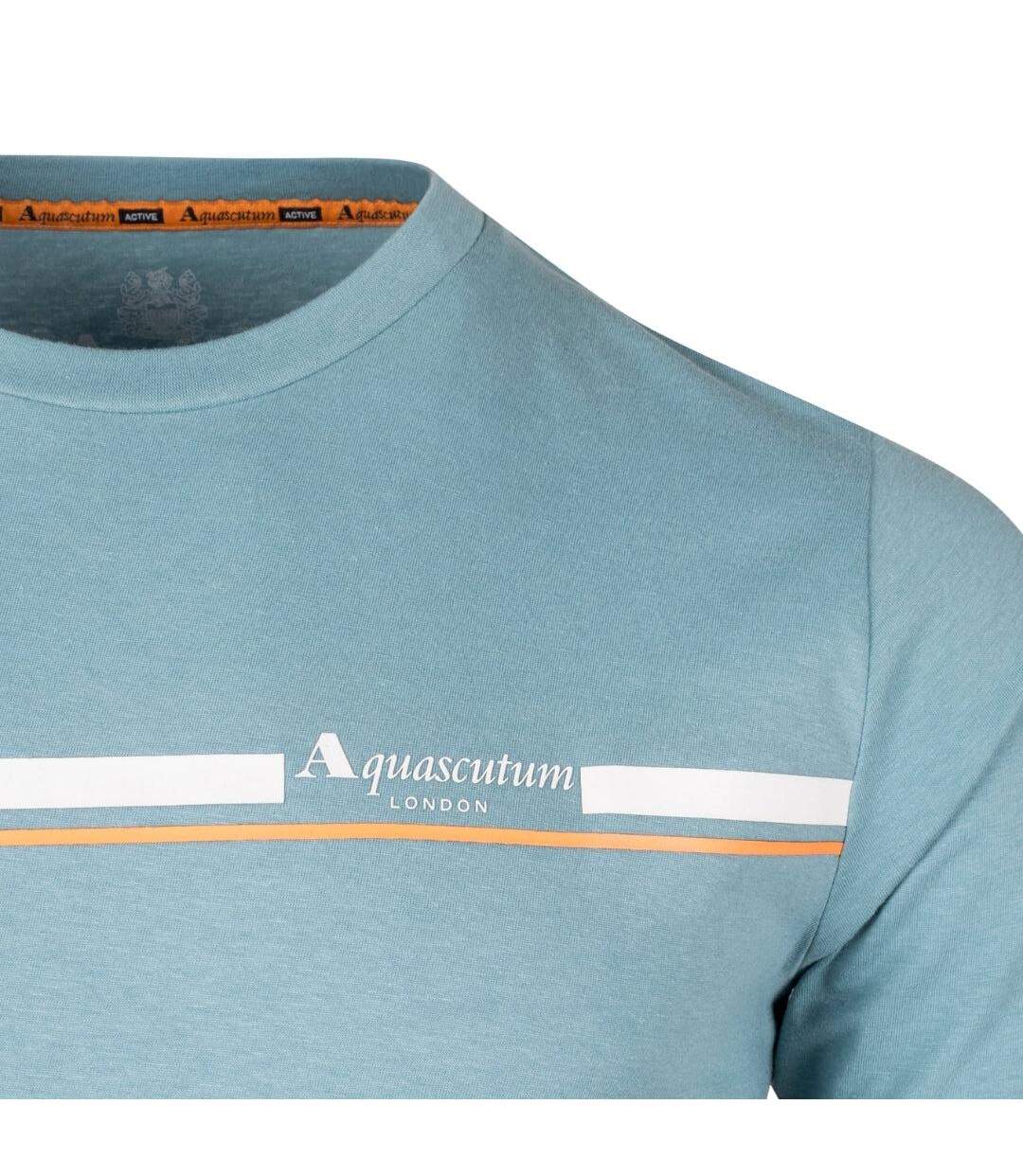 T-shirt Sport Motif/style À Rayures Homme Bleu Aquascutum-3