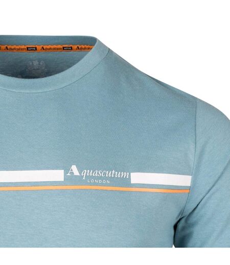 T-shirt Sport Motif/style À Rayures Homme Bleu Aquascutum