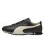 Womens/ladies Sprint Leather Flat Trainers Black White Puma-3