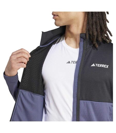 Mens Terrex Fleece Jacket Navy Black Adidas