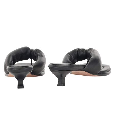 Womens/ladies Gillian Leather Thong Strap Sandals Black Boss