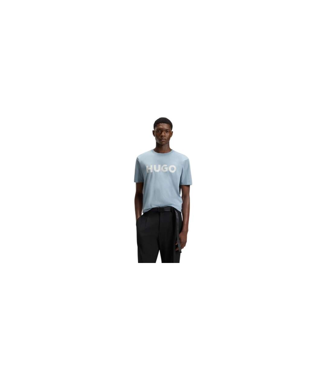 Mens Dulivio Contrast Logo T-shirt Blue Hugo-1
