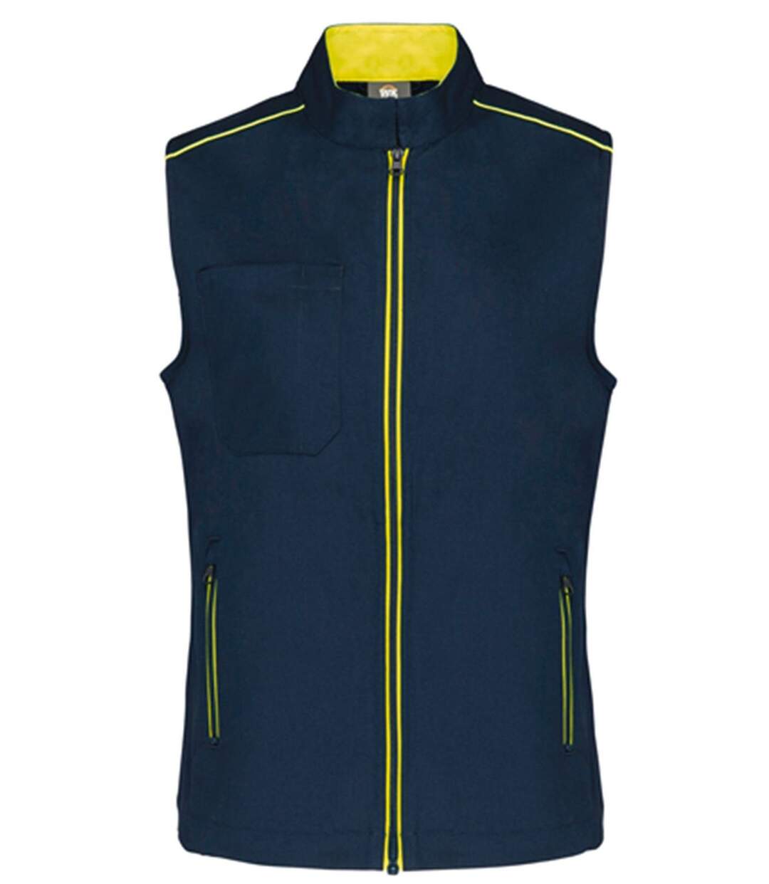 Gilet sans manches DayToDay - Femme - WK6149 - bleu marine et jaune fluo