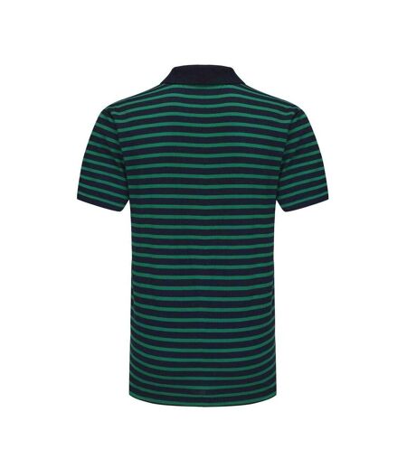 Mens Classic Striped Polo Shirt Blue Firetrap