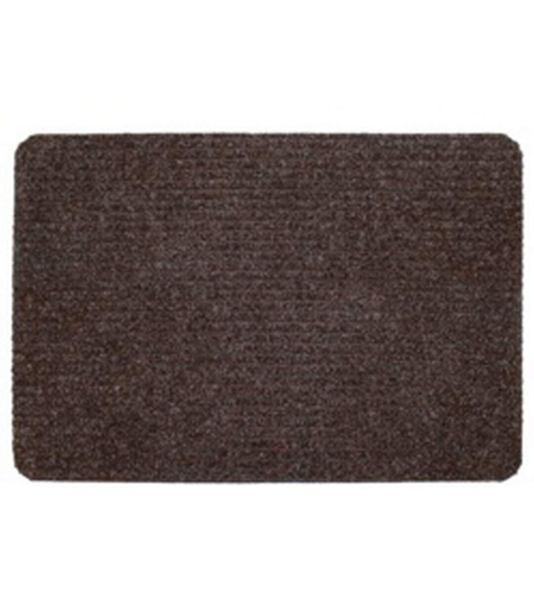 Basic ribbed indoor door mat 50cm x 80cm dark brown Groundsman-1
