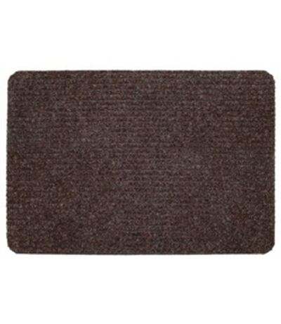Basic ribbed indoor door mat 50cm x 80cm dark brown Groundsman