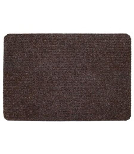 Basic ribbed indoor door mat 50cm x 80cm dark brown Groundsman