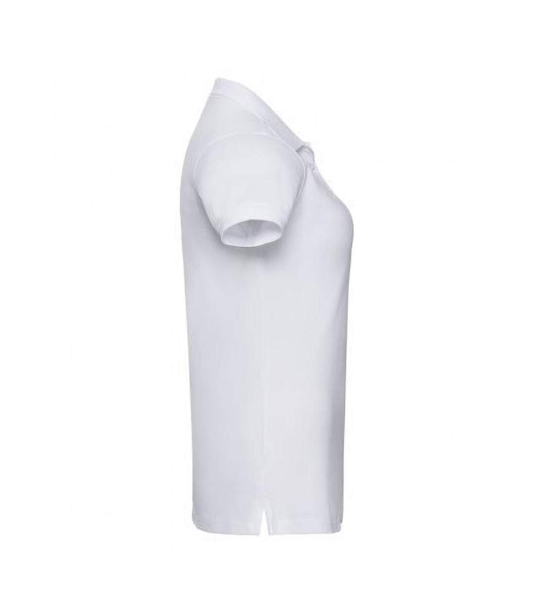Polo À Manches Courtes En Stretch Pour Femmes/femmes Blanc Russell-3