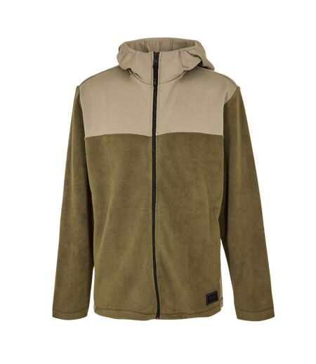 Mens Sintra Colour Block Hooded Fleece Jacket Marsh Green Rains