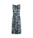 Womens/ladies nalani leaf print eco liva jumpsuit aqua blue Weird Fish-1