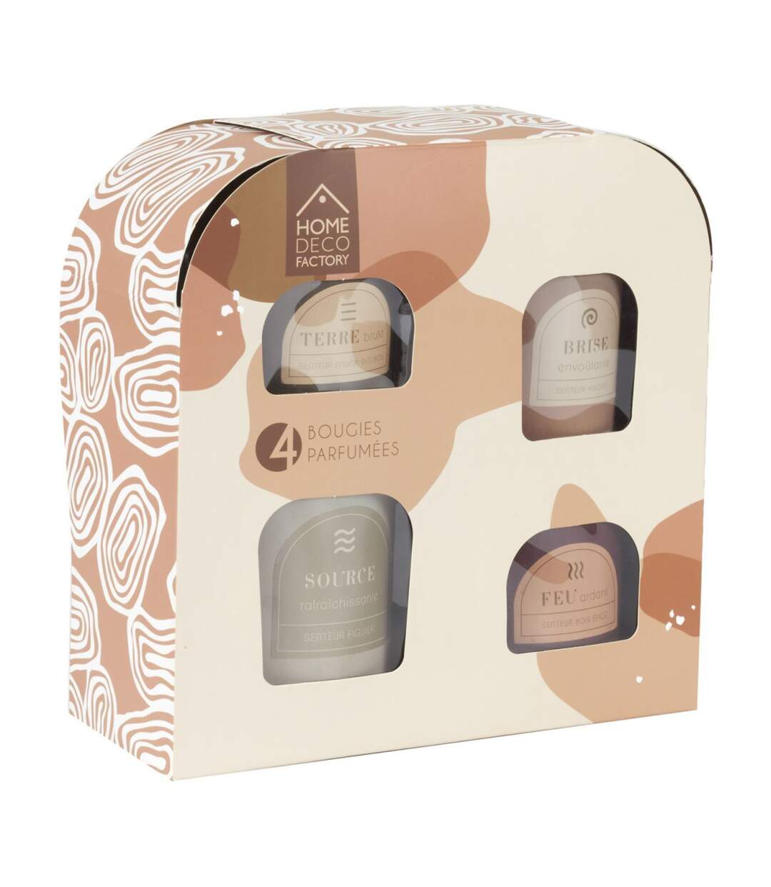 Coffret 4 Bougies Parfumées Éléments 8cm Beige-1