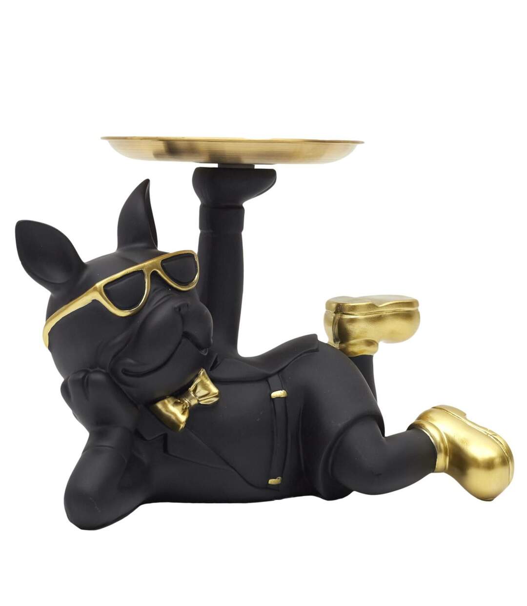 Vide-Poche Statue Bulldog 27cm Noir-1