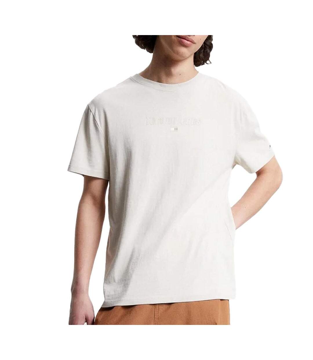 T-shirt Beige Homme Tommy Hilfiger New Tonal - XXS