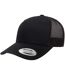 Childrens/kids Retro Trucker Cap Black Flexfit-3