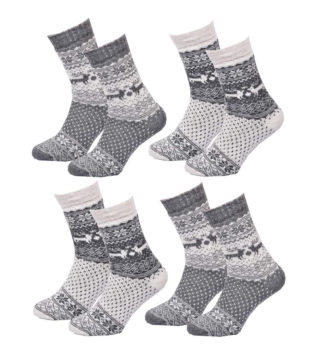 Chaussettes Femme WINTER SOCKS Pack de 4 Paires 0832 LAINE BOUCLETTE-1