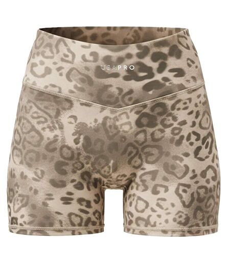 Cuissard De Cyclisme Motif/style Léopard Femme Beige Noir USA Pro