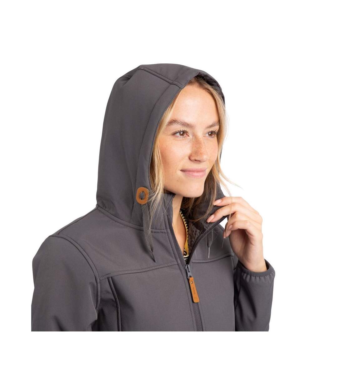 Womens/ladies kristen longer length hooded waterproof jacket carbon Trespass-4