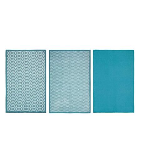 Lot de 3 Torchons Imprimé 45x70cm Bleu
