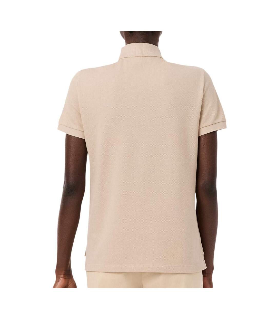 Polo beige femme lacoste regular fit-2
