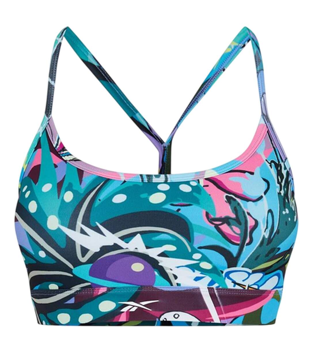 Womens/ladies Abstract Sports Bra Blue Purple Reebok-2