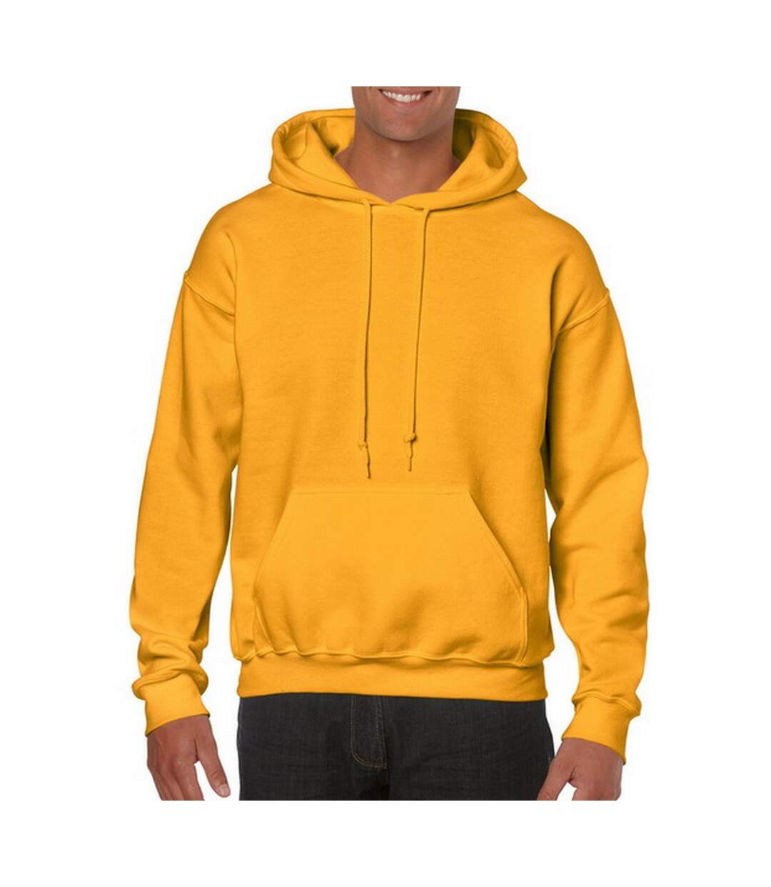 Sweatshirt à capuche unisexe jaune foncé Gildan-3