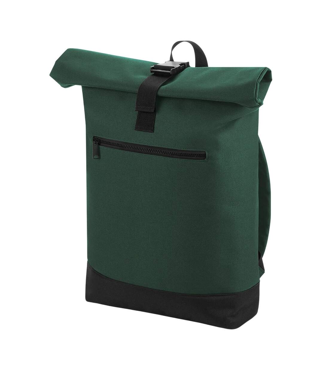 Roll Top Backpack One Size Bottle Green Bagbase-1